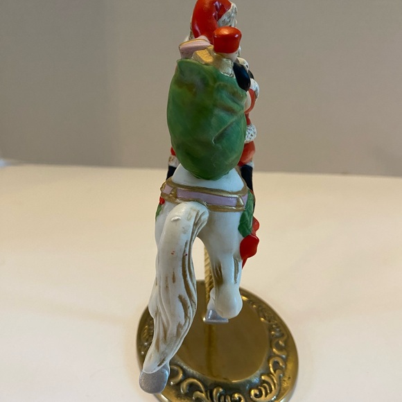 Vintage Santa riding carousel horse figurine holidays Home Interiors Homco #5117 - Picture 6 of 11